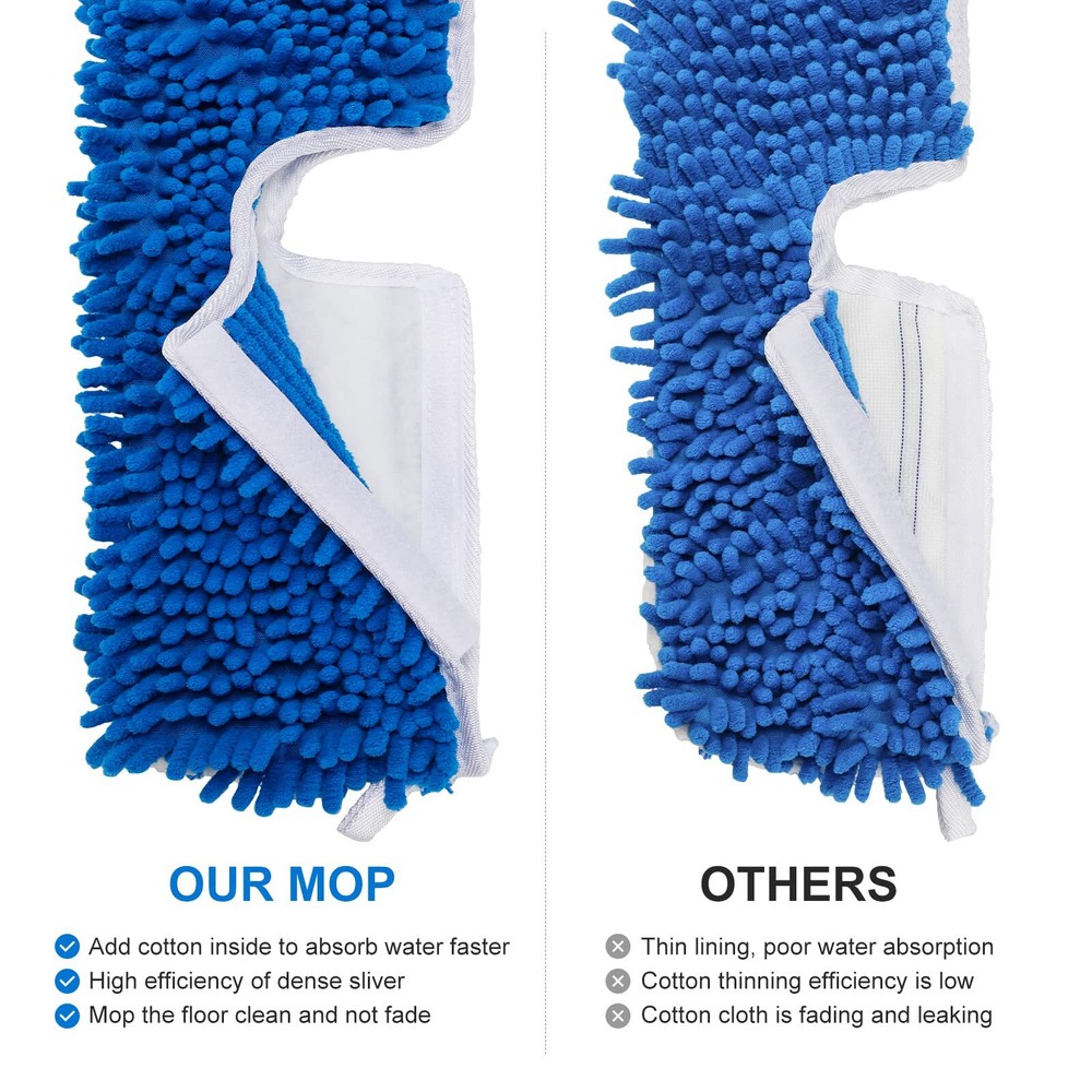 3 Pack Mop Refills Compatible For Duaaction Microfiber Mop Mop Heads Replacement