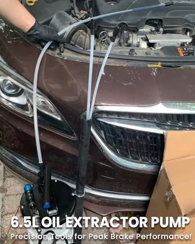 6.5L Oil Extractor Pump, Pneumatic/Manual Fluid Extractor with Pipe Storage
