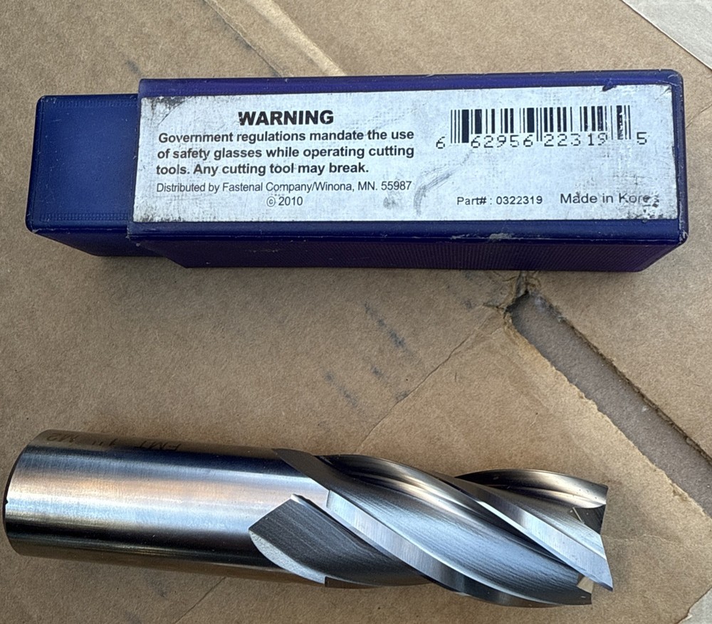 FMT 4 HSS END MILL SINGLE END REGULAR LENGTH, 1” DIAMETER, 4.5”LENGTH