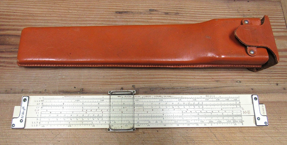 Keuffel & Esser K+E Slide  Log Log Duplex Decitrig w/ Leather case