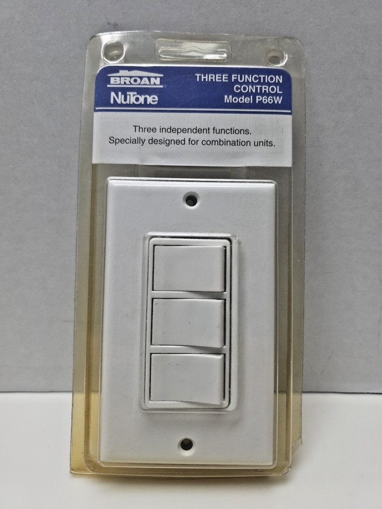 Broan NuTone P66W 3-Function Wall Control Switch Vent Heater Fans 15A - New