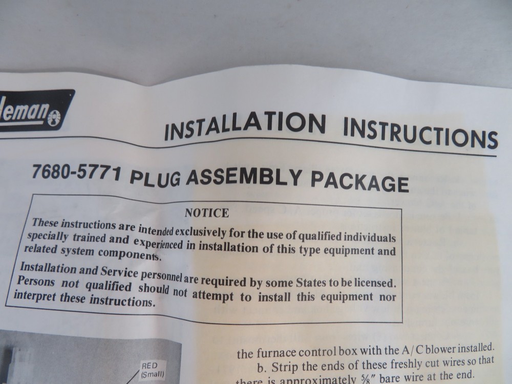 Coleman 7680-5771 Plug Assembly