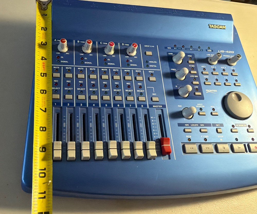 Tascam US-428 Digital Audio MIDI Controller 4-Channel USB Mixer - Untested
