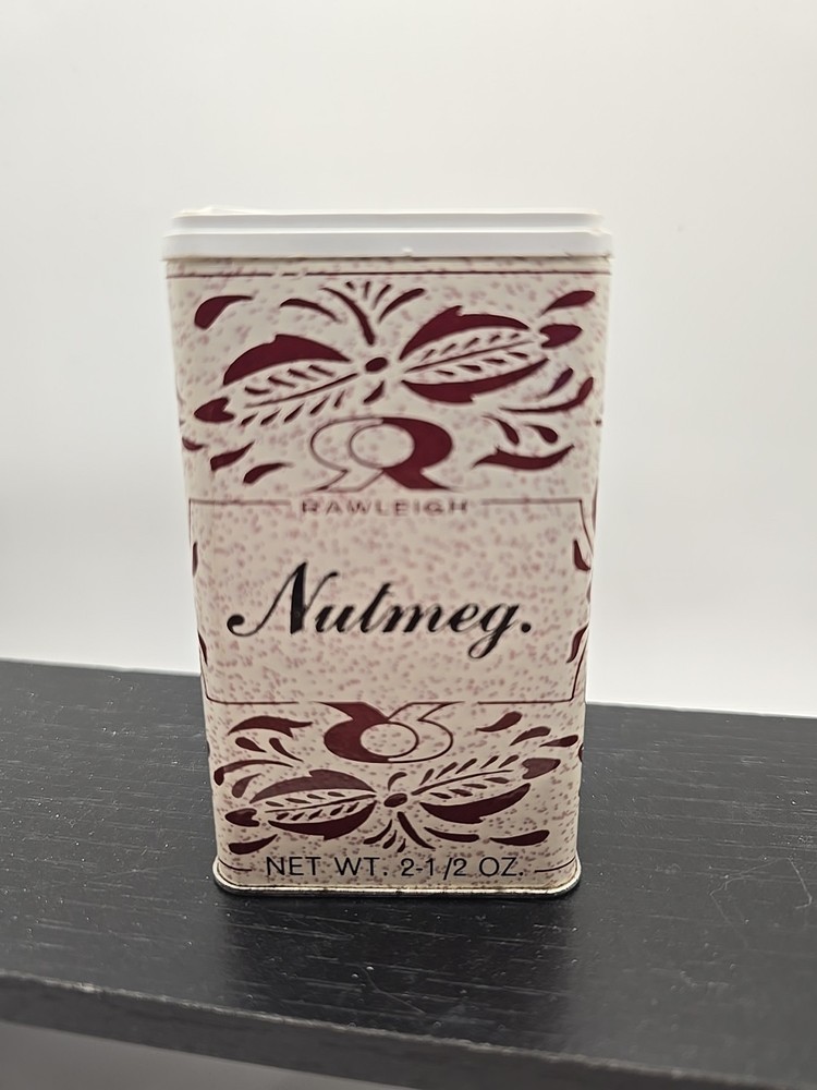 Vintage Rawleigh's Nutmeg 2.5 oz spice tin,