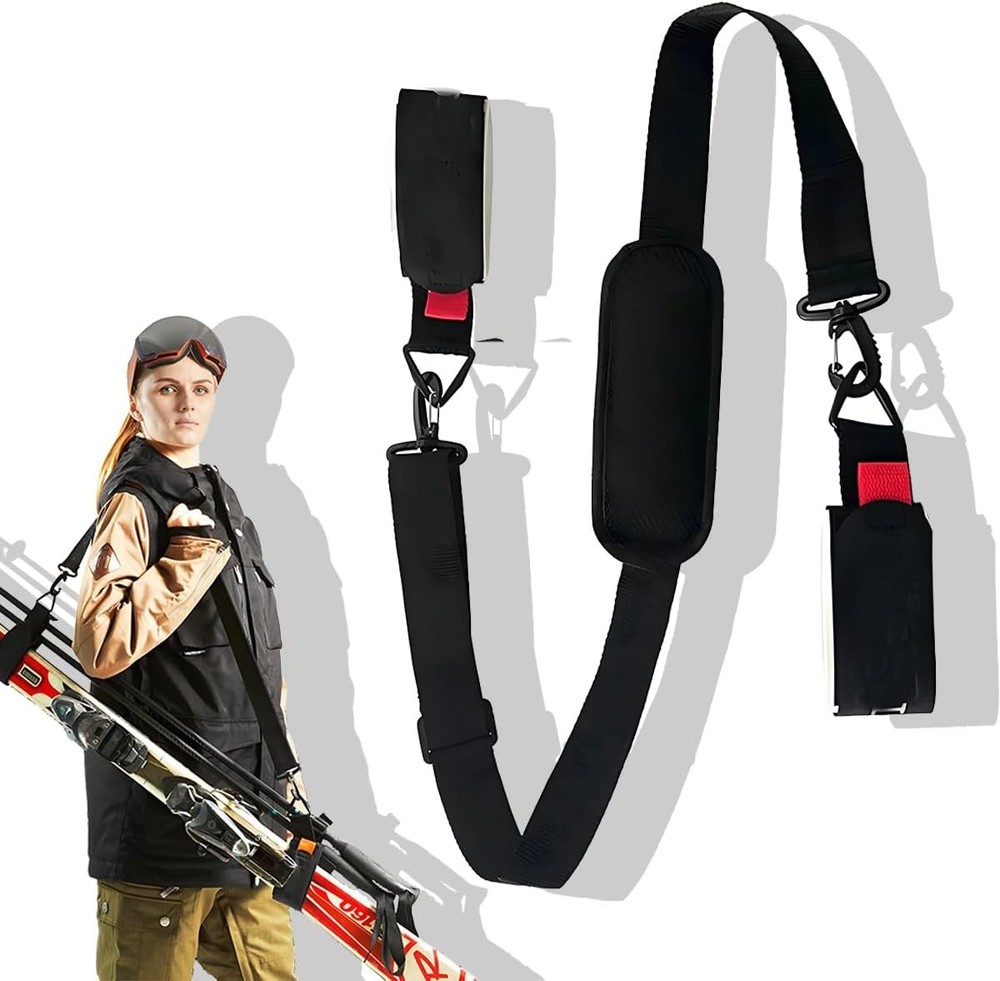 Ski Carrier Strap and Pole – Adjustable Cushioned Straps for...