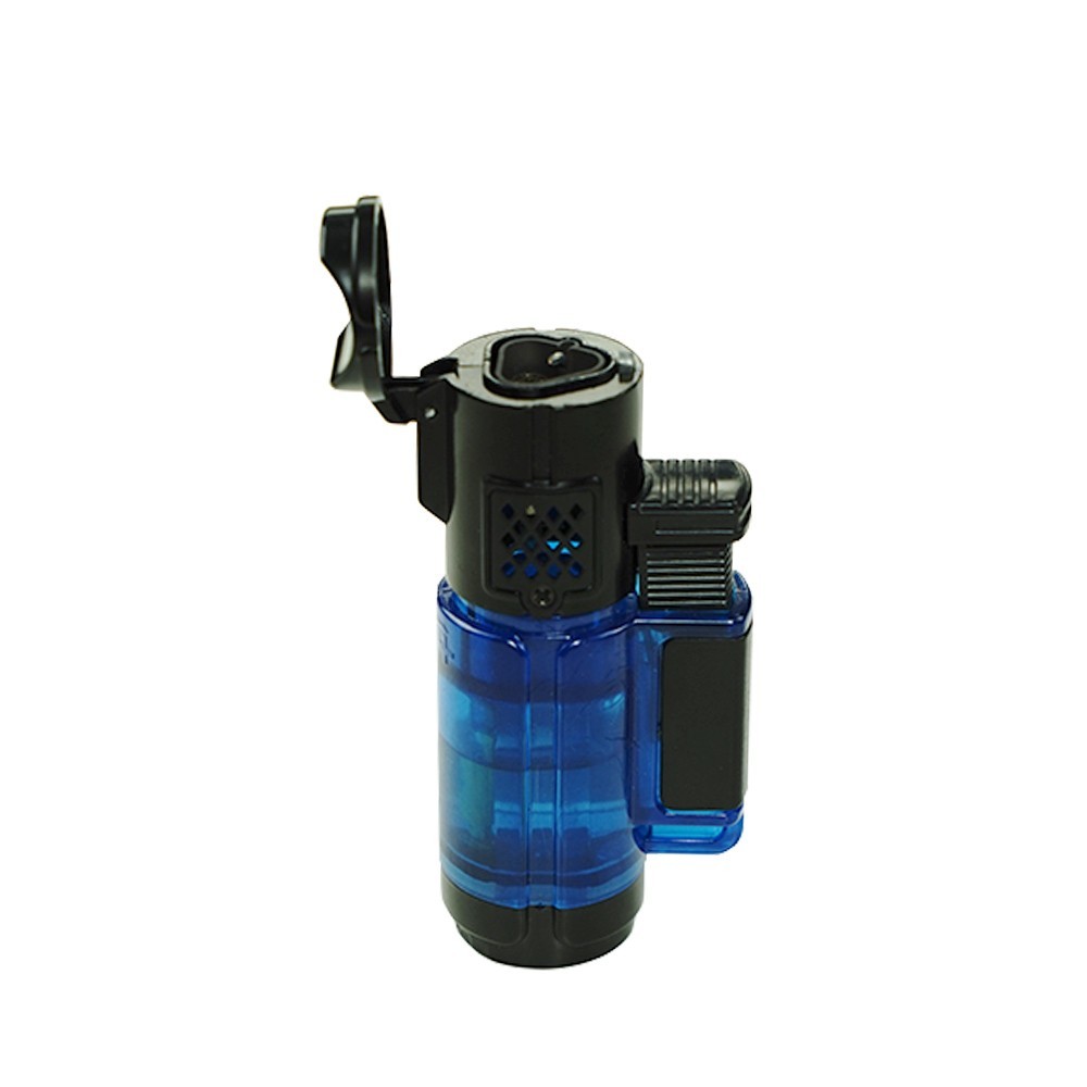 Triple Jet Flame Torch Lighter Refillable Lockable Windproof W/ Cigar Puncher