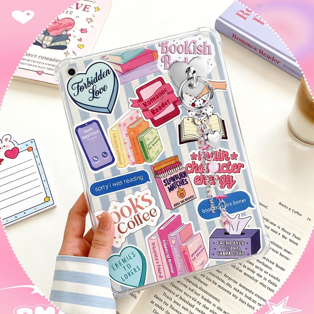 6 Pcs Inserts Cardstock for EReader Clear Case with 1 Chain Charm Set, 2 Pcs ...