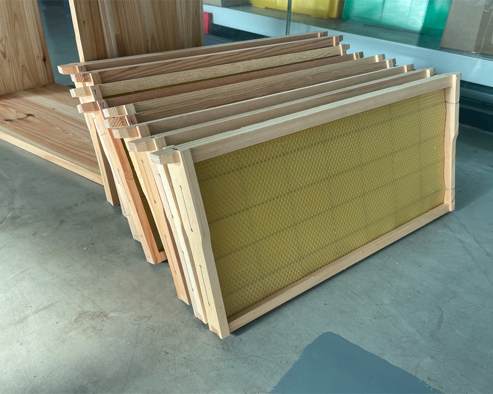 10 Assembled Beehive Frames, Coated Beeswax Foundations for Beekeeping