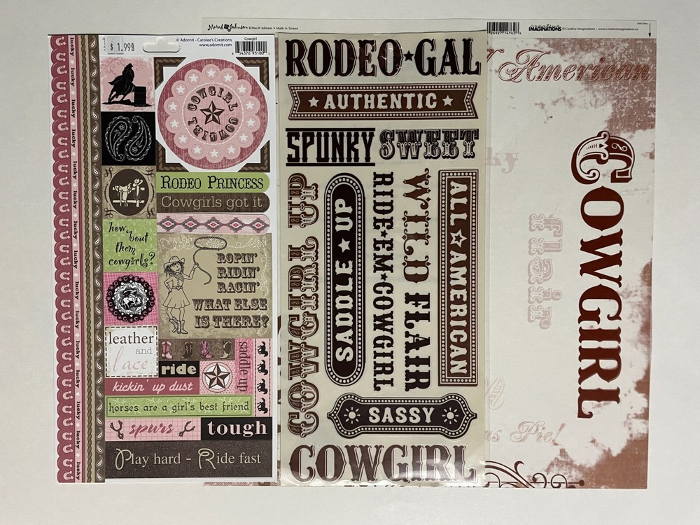 ASSORTED WESTERN GIRL STICKERS AND TRANSPARENCY