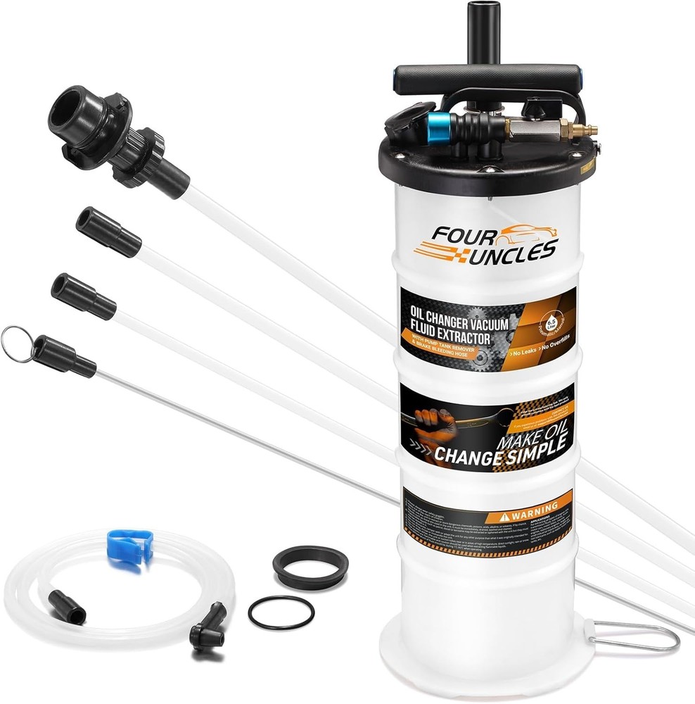 Portable Oil Extractor with Multiple Tubes for Engine and Brake Fluid Removal