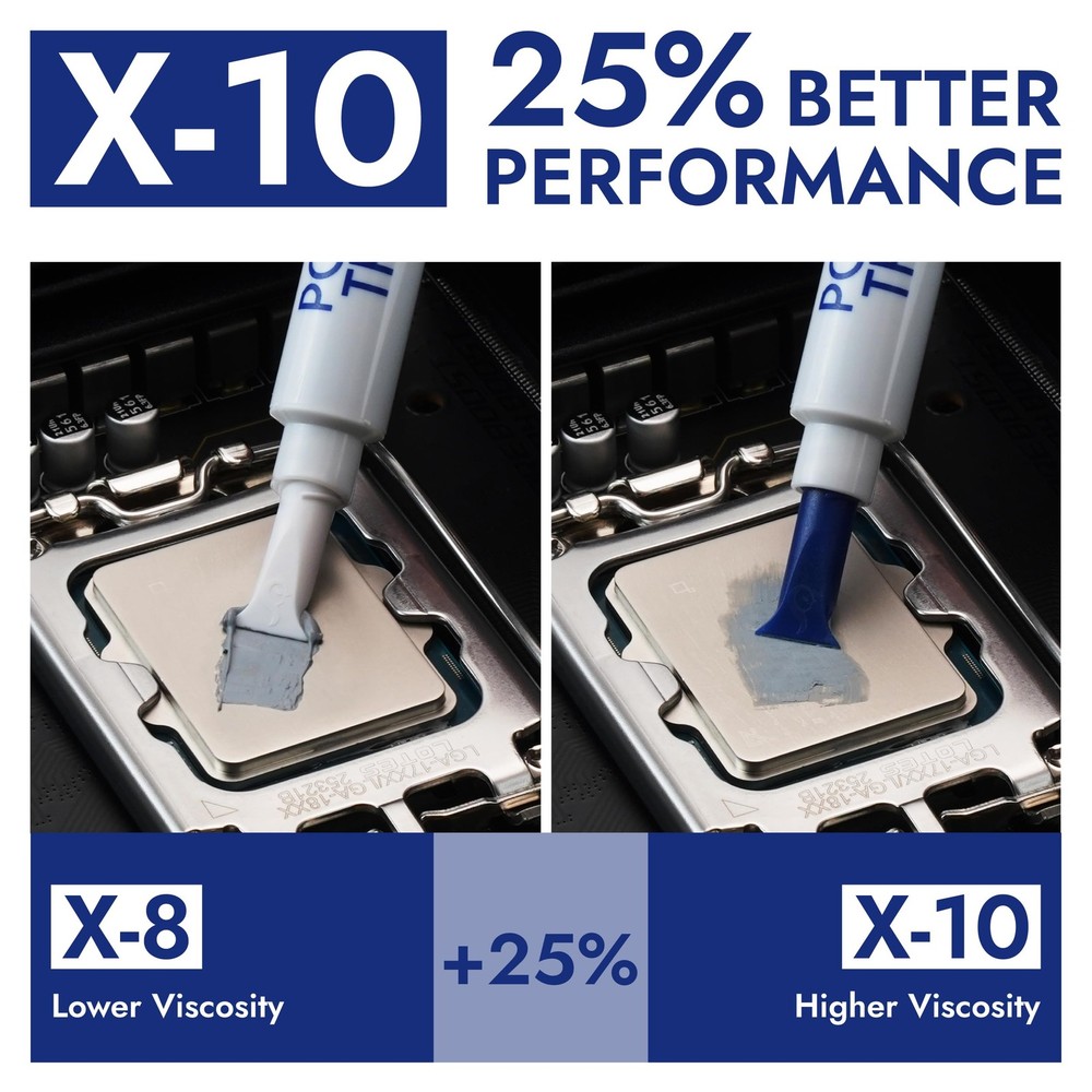 X-10 Thermal Paste for CPU & GPU, 40 Grams, with Application aid, high Therma...