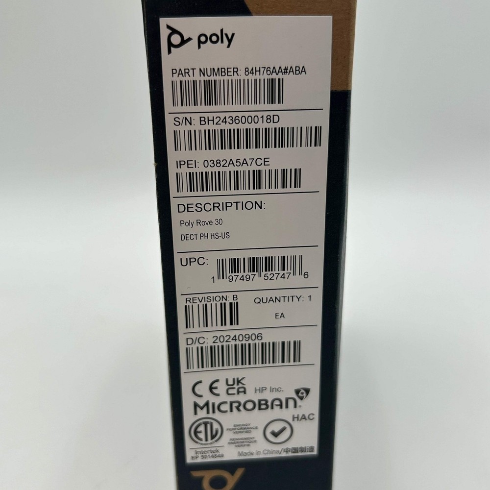 Poly Rove 30 DECT Office Phone Handset Cordless DECT - Brand New in Box