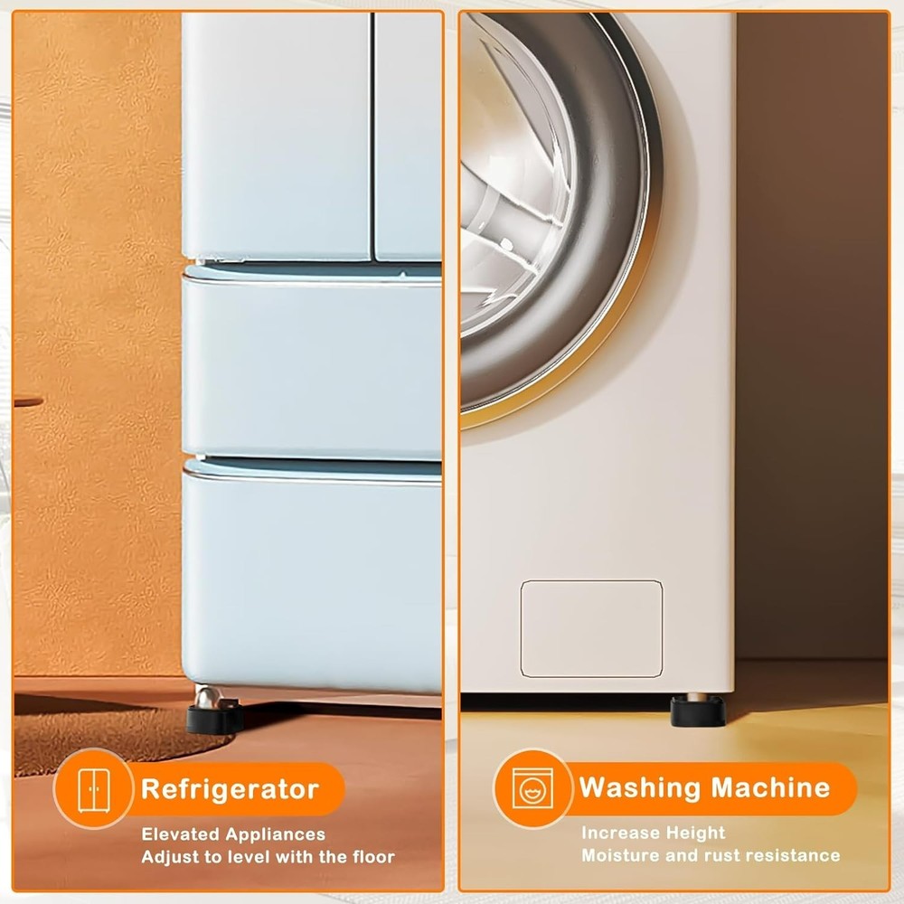 Adjustable 4 Pack Bed Risers - Heavy Duty Stackable Furniture Elevators (1-3 in)