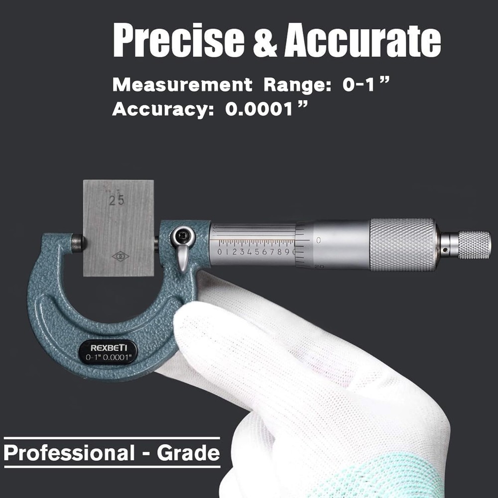 Professional 4 Pcs Measuring Micrometer Set, 0-4" with Protective Storage Case