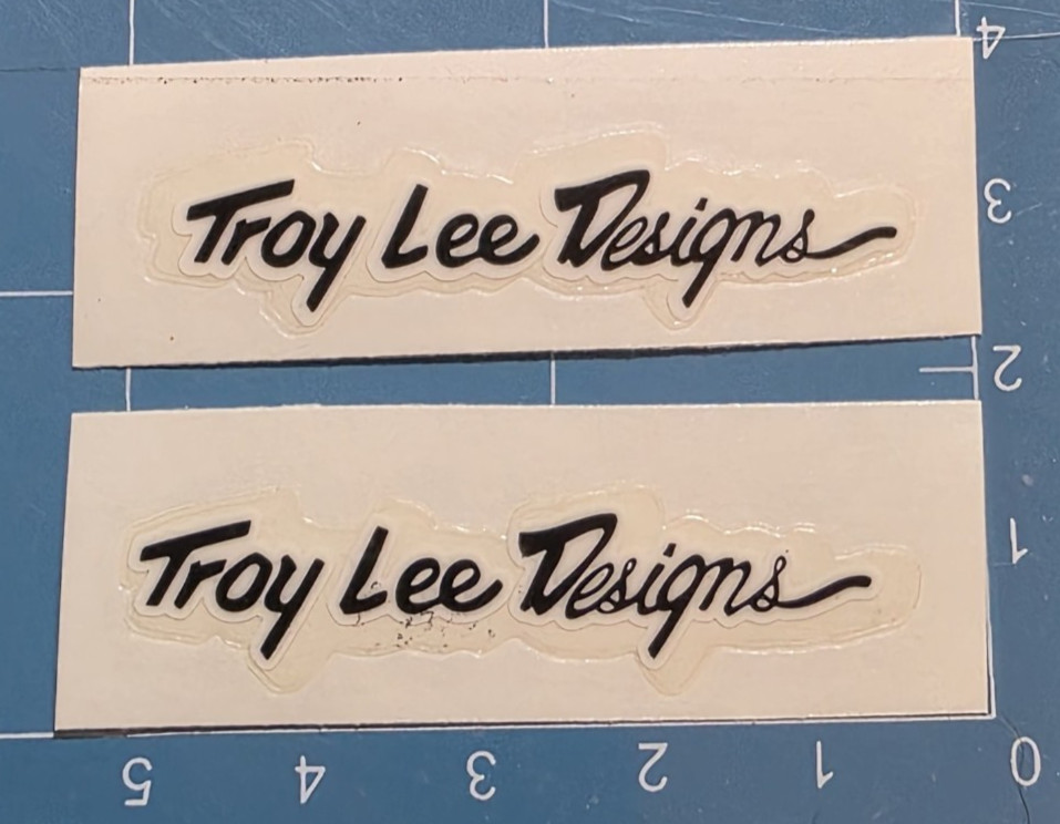 Troy Lee Designs Solid Script Mini Decal Sticker Vinyl Pair Approx 5cm x 1.5c
