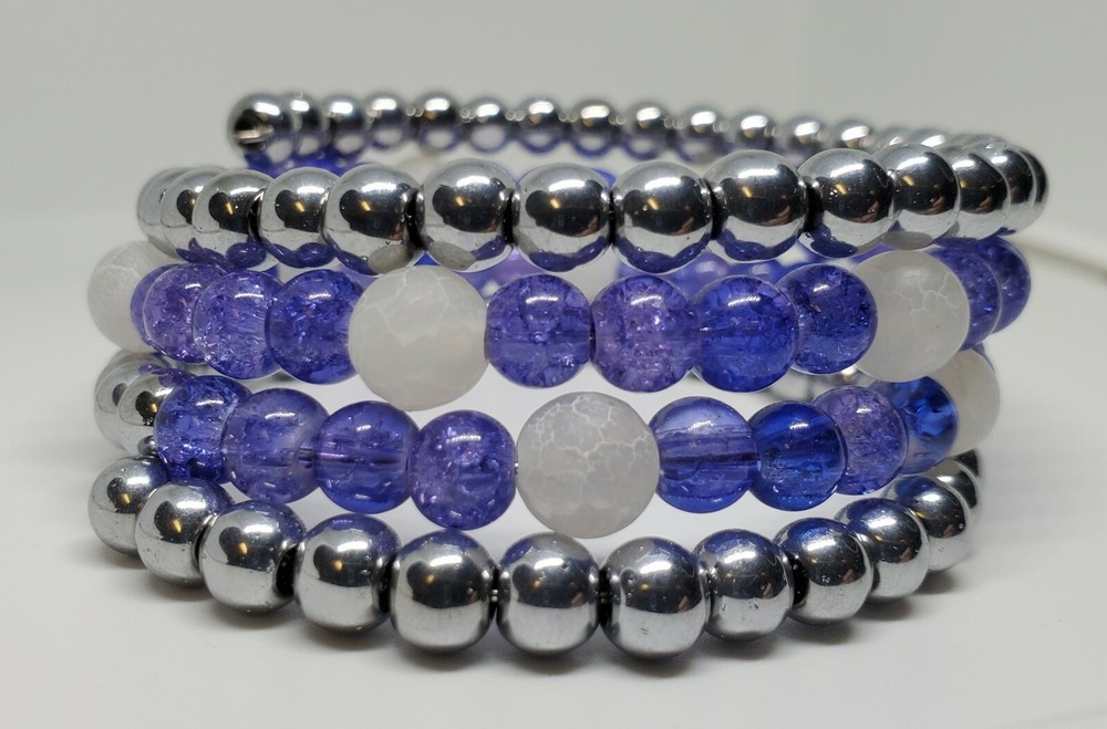 Purple & Silver Wrap Bracelet