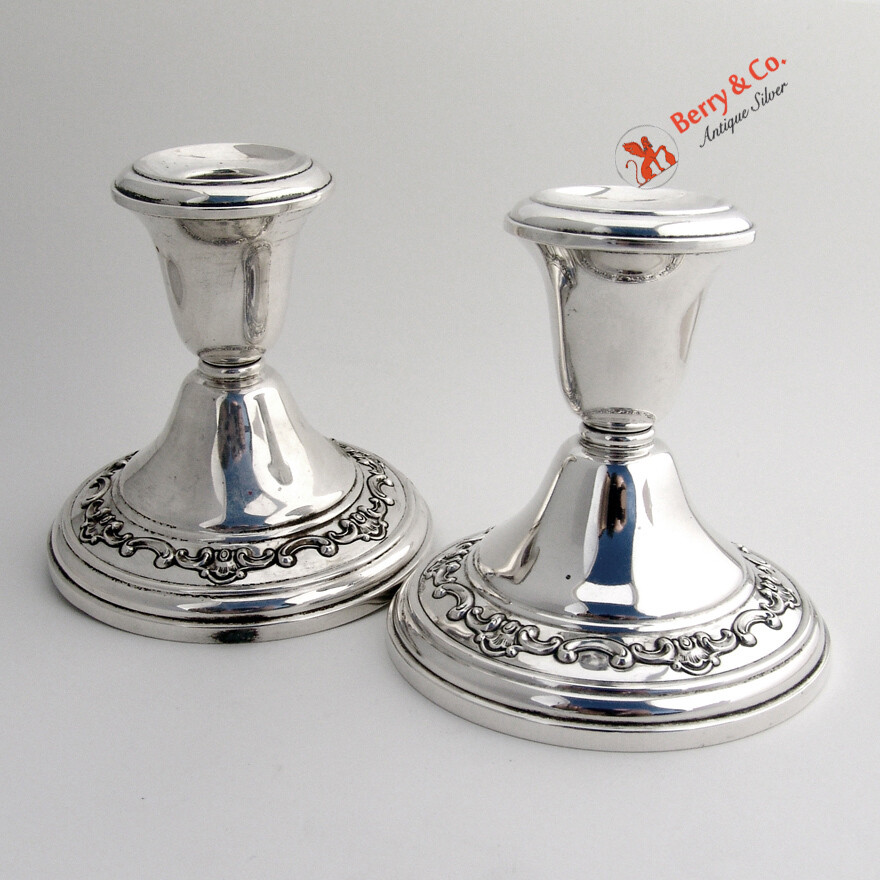 Strasbourg Candlesticks Console Gorham Sterling Silver 1129 Pair