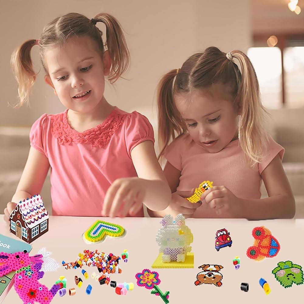 4-Pack Clear Fuse Beads Pegboards with Interlocking Design for Creative Projects