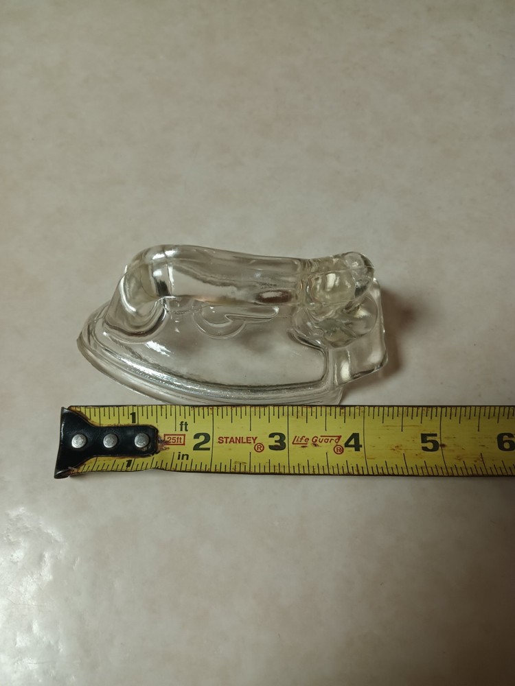 Vintage Glass Sad Iron Candy Container