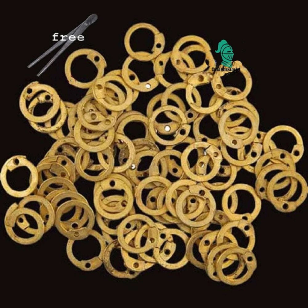 1 kg Brass Chainmail Flat Ring Round Riveted 9mm Chainmail Riveted tool free