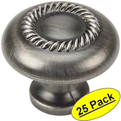 *25 Pack* Cosmas Cabinet Hardware Antique Silver Round Cabinet Knobs #228AS