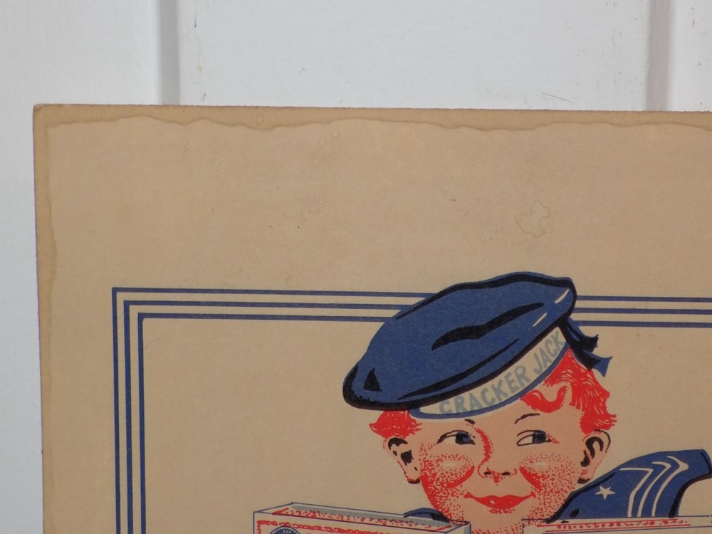Vintage Cracker Jack Cardboard Store Advertising Sign