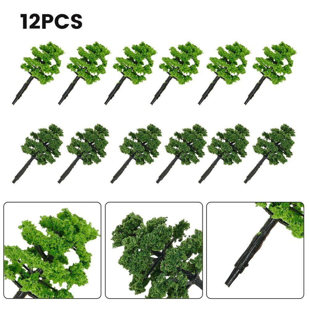 For N / OO Gauge Layouts Basic Scenery & Trees Model Trees 50mm? Trees 12pcs