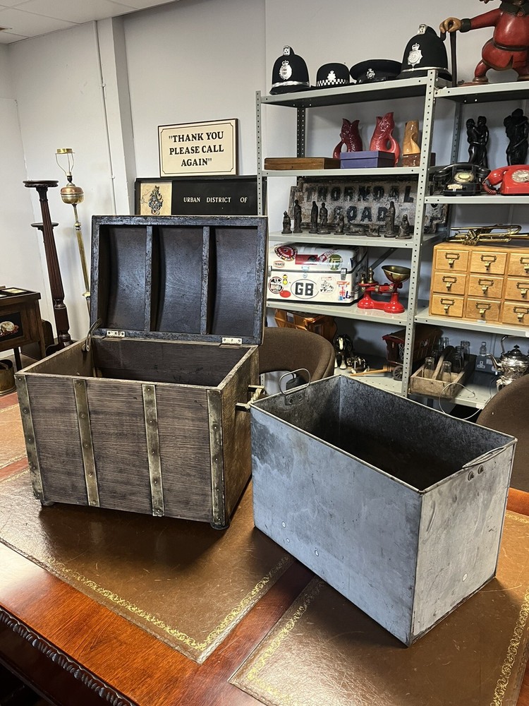 Antique Pine & Brass Handled Pine Domed Chest / Trunk 47x40x30cm