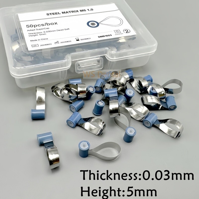 50Pcs Dental Reel Type Matrix Bands Contoured Matrices Anatomically Shaped M6