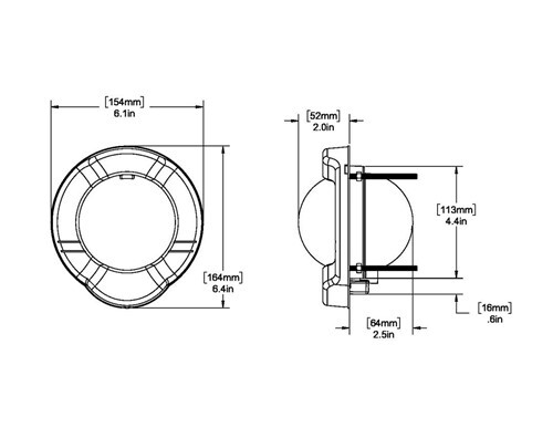 Ritchie Compass, Bulkhead, 3.75" Combi, Black SS-PR2