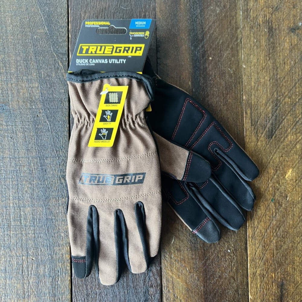 TRUE GRIP Duck Canvas Utility Gloves Medium