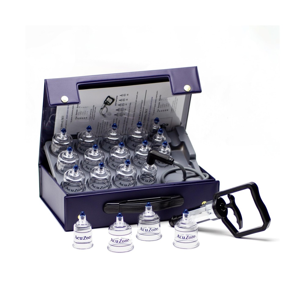 KS AcuZone Premium Plastic Cupping Set Includes 19 Cups with Extens... Fast Ship