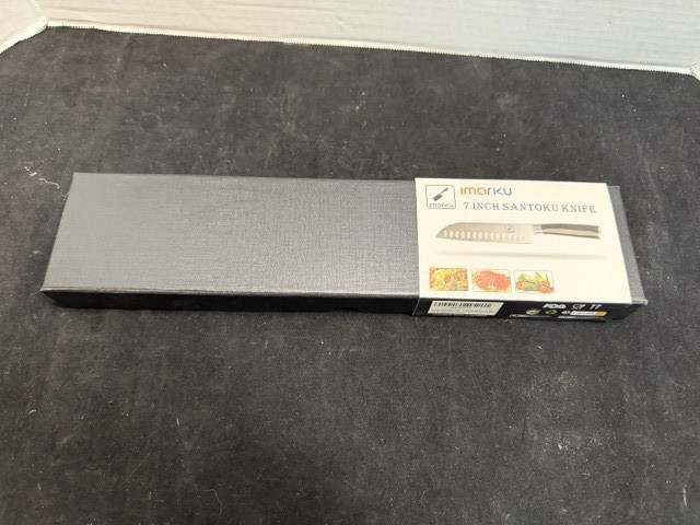 Imarku 7in. Santoku Knife With Brown Handle