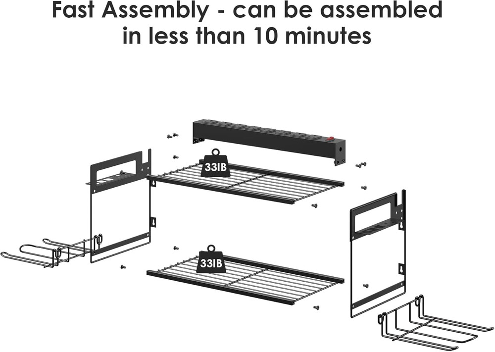 Garage Tools Storage with Charging Station. Power Tool Battery Organizer Utility