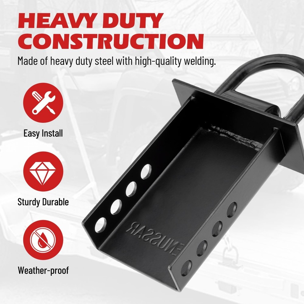 New Stake Pocket D Ring Heavy Duty Adjustable Trailer Stake Pocket,Black, 6 Pack