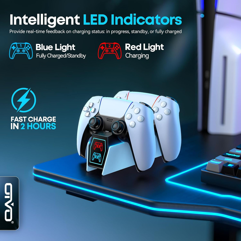 OIVO Fast Charging PS5 Controller Docking Station with AC Adapter