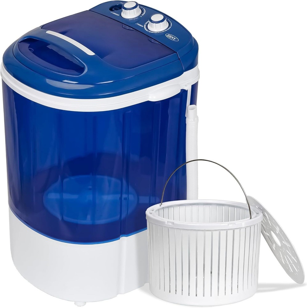 Portable Mini Washing Machine Semi-Automatic Compact Cloth Washer Spinner Blue