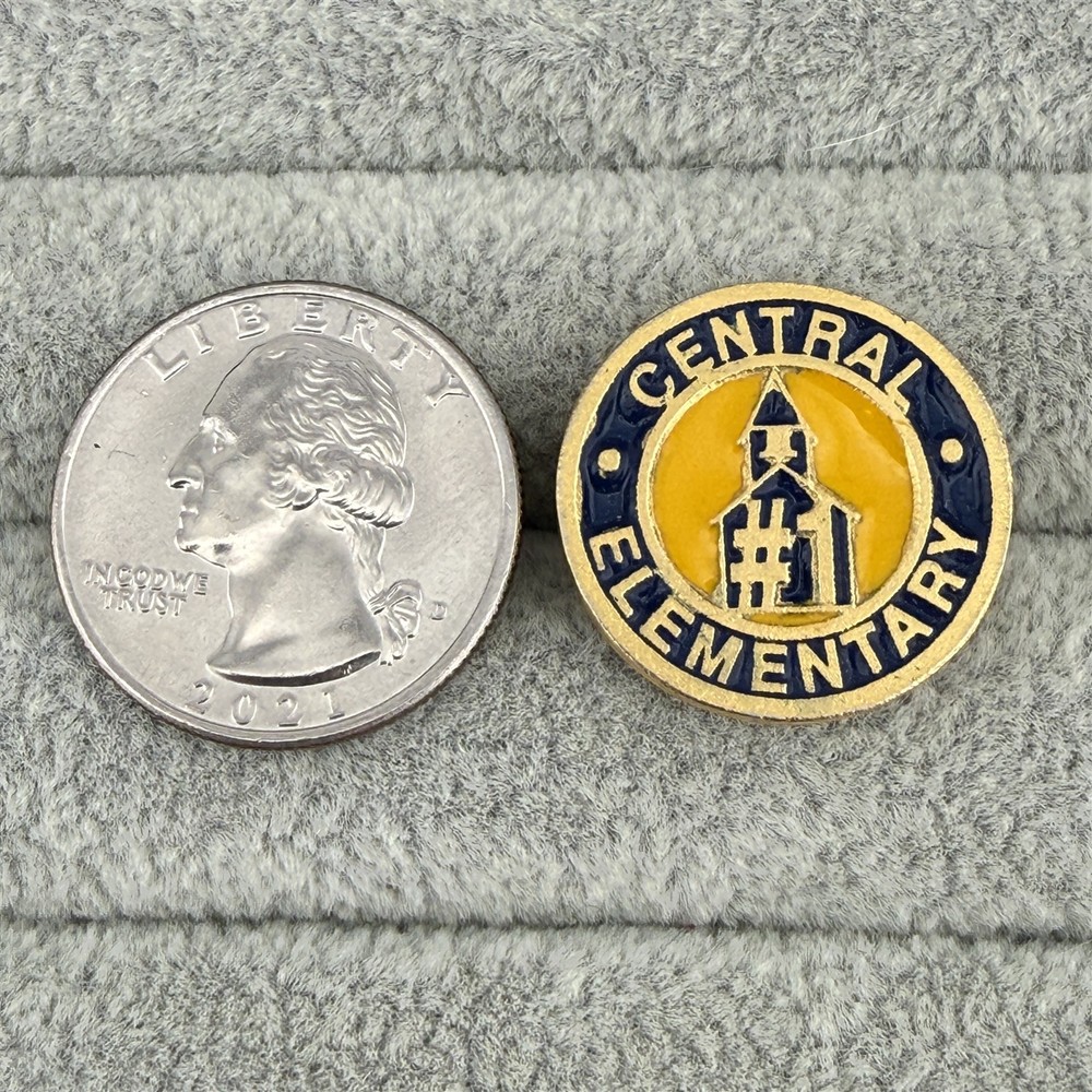 Central Elementary School is #1 Gold Toned Pin Pinback #64240