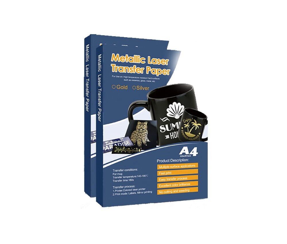 Multi Purpose Metallic (Gold or Silver)Transfer Paper for Hard Surfaces