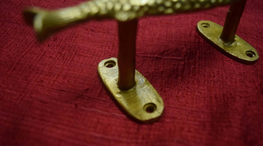 Nautical Fish Shape Pair Door Pull Door Handle Brass Wardrobe Handle Decor VR189