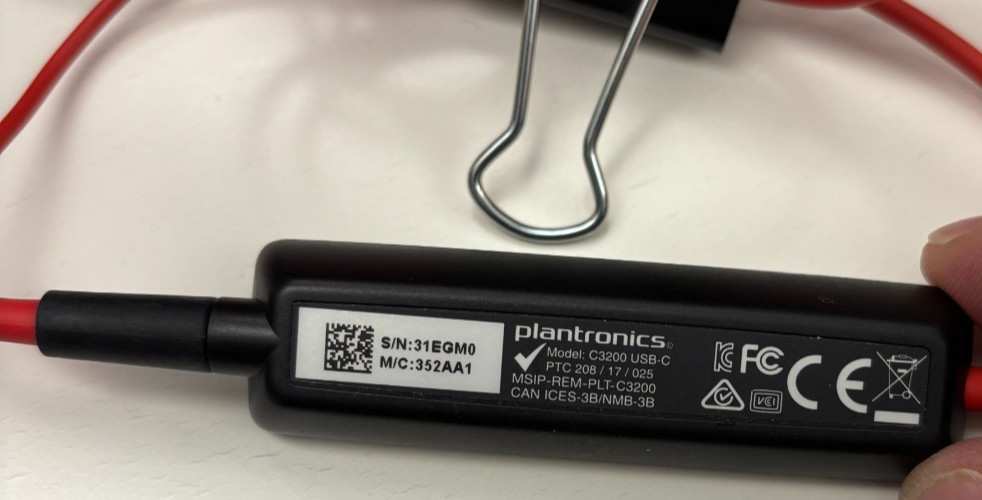 PLANTRONICS C3200 DUAL HEADSET Open Box USB & USB-C