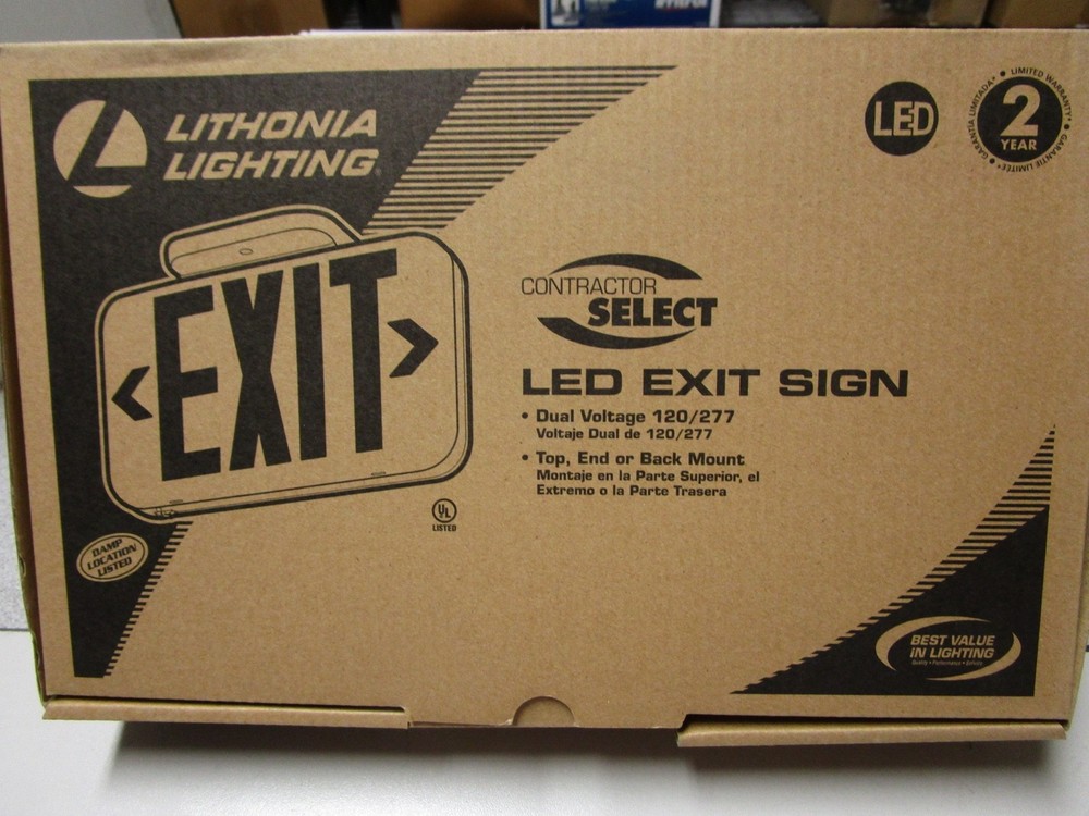 EXIT SIGN LITHONIA LIGHTING LED EXIT EMERGENCY SIGN - WHITE #EXR LED EL M6 - NEW
