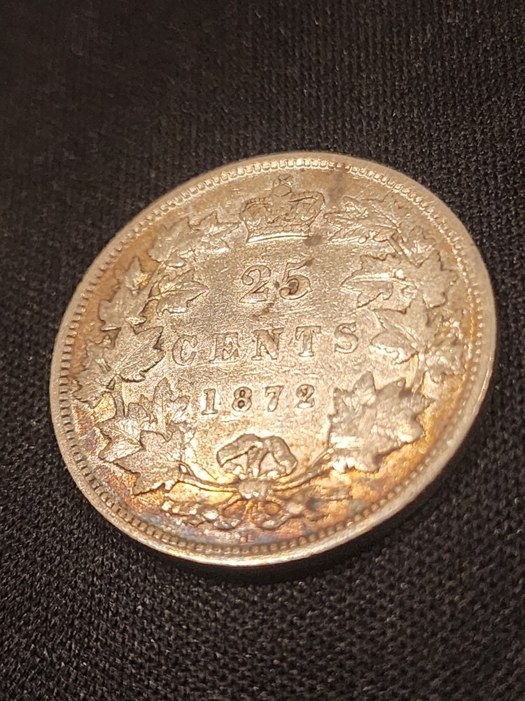 1872H Canada 25 Cents Silver Coin