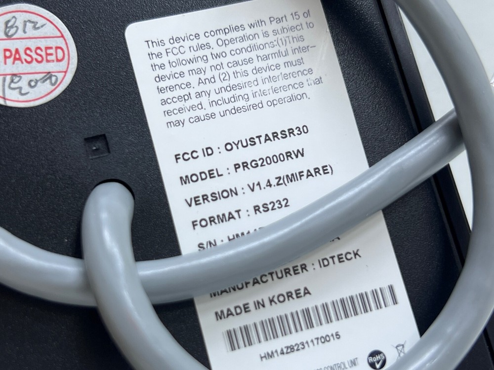 IDTECK PRG2000RW ACCESS CONTROL & INTEGRATED SECURITY