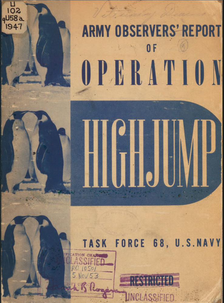 424 Page Army Observer Operation Highjump Task Force 68 US Navy Study on Data CD