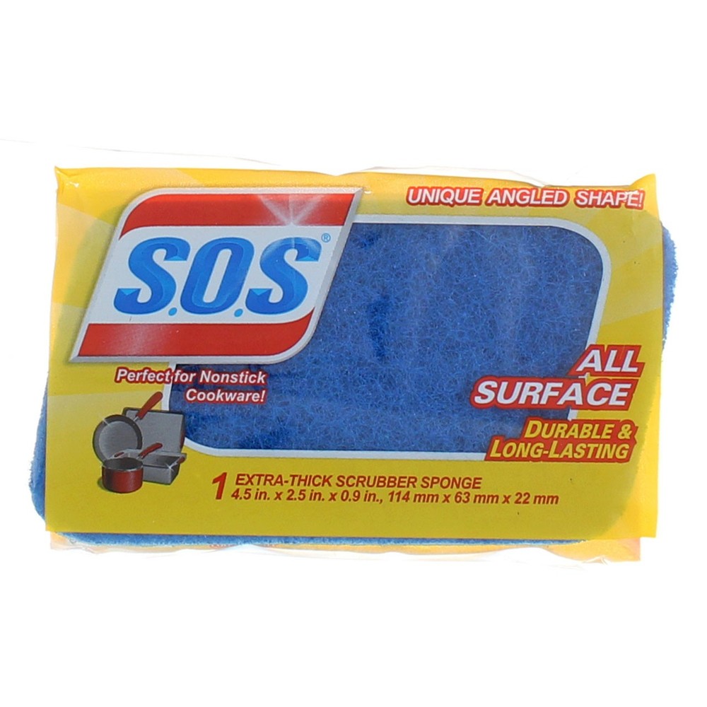 4 Pack S.O.S. All Surface Scrubber Sponge