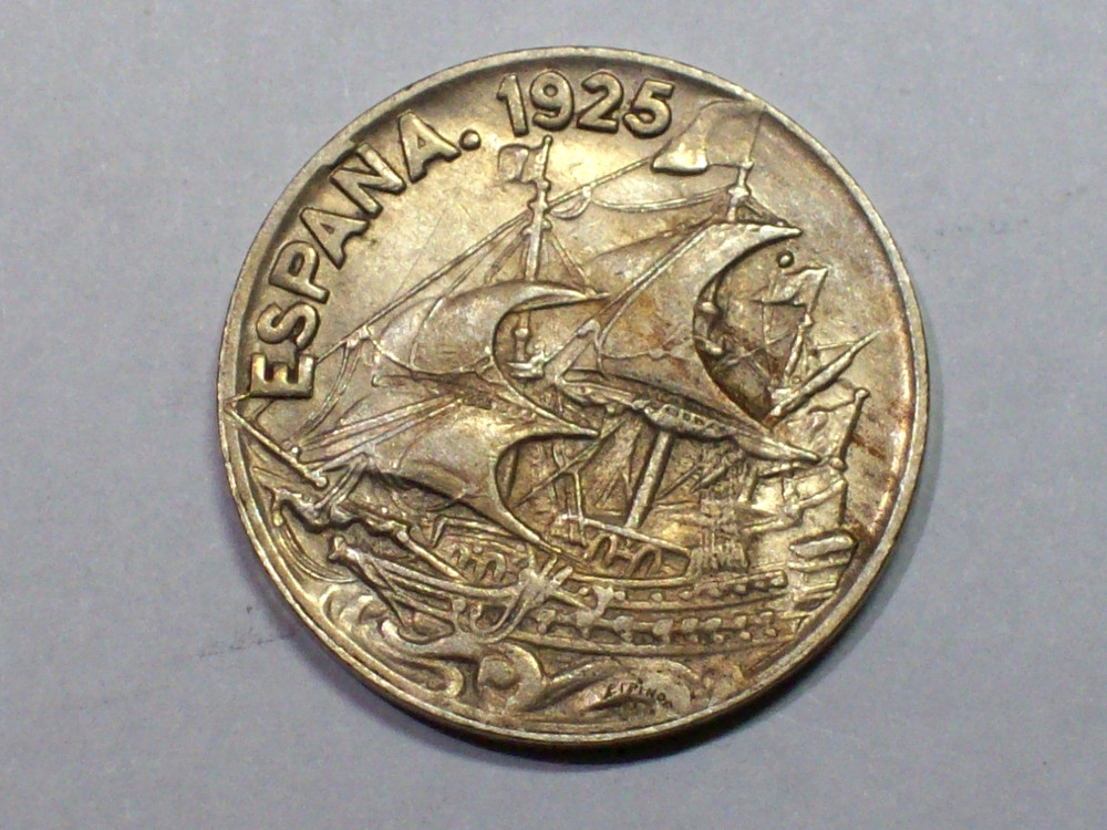 1925 PC-S Spain 25 Centimos   KM#740    AU       SN8069