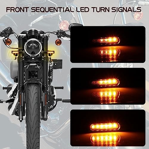 Switchback Sequential Front Fork LED Turn Signals with Relocation Kit,