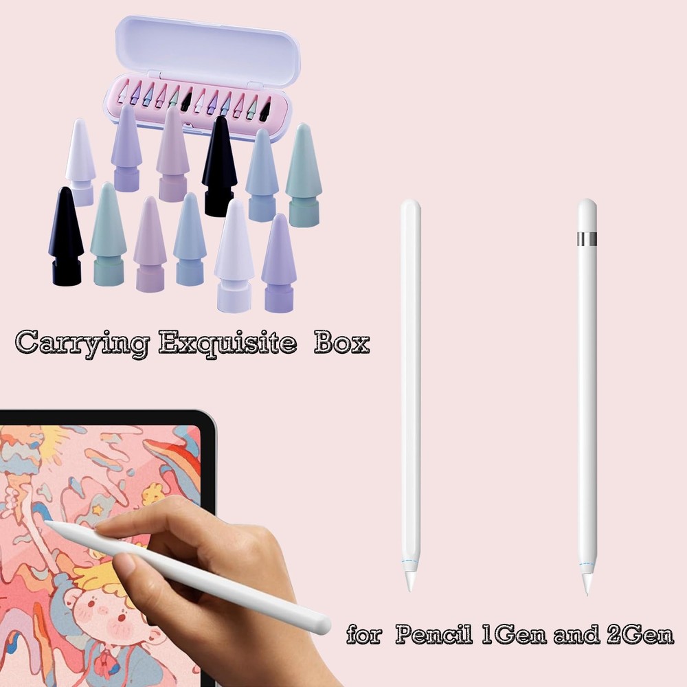 12 Pack Replacement Pencil Tips with Case for Apple iPad 2nd / 1st Generation...
