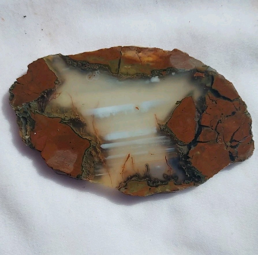 THUNDER EGG / GEODE SLICE ~ 25 grams / rough agate jasper mineral rock cab